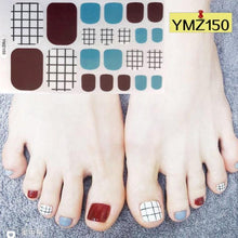 Load image into Gallery viewer, Shiny Toenail Sticker Full Cover Feet Decorations Mixed Patterns Nail Wraps Beauty Design Waterproof Toenail Art Manicure Toe Nail Polish Stickers Glitter Toenail Nail Polish Strips Decals Full Wraps Self Adhesive Toe Nail Tip Full Toe Nail Wraps