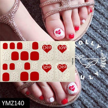Load image into Gallery viewer, Shiny Toenail Sticker Full Cover Feet Decorations Mixed Patterns Nail Wraps Beauty Design Waterproof Toenail Art Manicure Toe Nail Polish Stickers Glitter Toenail Nail Polish Strips Decals Full Wraps Self Adhesive Toe Nail Tip Full Toe Nail Wraps