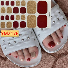 Load image into Gallery viewer, Shiny Toenail Sticker Full Cover Feet Decorations Mixed Patterns Nail Wraps Beauty Design Waterproof Toenail Art Manicure Toe Nail Polish Stickers Glitter Toenail Nail Polish Strips Decals Full Wraps Self Adhesive Toe Nail Tip Full Toe Nail Wraps