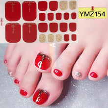 Load image into Gallery viewer, Shiny Toenail Sticker Full Cover Feet Decorations Mixed Patterns Nail Wraps Beauty Design Waterproof Toenail Art Manicure Toe Nail Polish Stickers Glitter Toenail Nail Polish Strips Decals Full Wraps Self Adhesive Toe Nail Tip Full Toe Nail Wraps