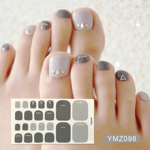 Load image into Gallery viewer, Shiny Toenail Sticker Full Cover Feet Decorations Mixed Patterns Nail Wraps Beauty Design Waterproof Toenail Art Manicure Toe Nail Polish Stickers Glitter Toenail Nail Polish Strips Decals Full Wraps Self Adhesive Toe Nail Tip Full Toe Nail Wraps