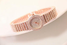 Load image into Gallery viewer, Shiny Women Watches Luxury Small Dial Rose Gold Watches Ladies Stainless Steel Iced Out Watch With Quartz Movement Crystal Rhinestone Diamond Watches For Women Stainless Steel Elegant Women Wristwatch