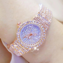 Load image into Gallery viewer, Shiny Women Watches Luxury Small Dial Rose Gold Watches Ladies Stainless Steel Iced Out Watch With Quartz Movement Crystal Rhinestone Diamond Watches For Women Stainless Steel Elegant Women Wristwatch