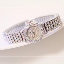 Load image into Gallery viewer, Shiny Women Watches Luxury Small Dial Rose Gold Watches Ladies Stainless Steel Iced Out Watch With Quartz Movement Crystal Rhinestone Diamond Watches For Women Stainless Steel Elegant Women Wristwatch
