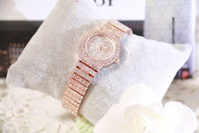 Load image into Gallery viewer, Shiny Women Watches Luxury Small Dial Rose Gold Watches Ladies Stainless Steel Iced Out Watch With Quartz Movement Crystal Rhinestone Diamond Watches For Women Stainless Steel Elegant Women Wristwatch