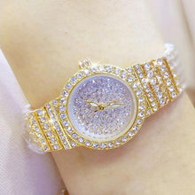 Load image into Gallery viewer, Shiny Women Watches Luxury Small Dial Rose Gold Watches Ladies Stainless Steel Iced Out Watch With Quartz Movement Crystal Rhinestone Diamond Watches For Women Stainless Steel Elegant Women Wristwatch