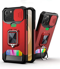 Load image into Gallery viewer, Shockproof Camera Cover & Kickstand Heavy Duty Protective Case Suitable For iPhone 14 Pro Max Card Push Anti-fall Mobile Phone Case iPhone 13 12 11 Pro Max Ring Protective Cover