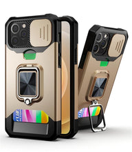 Load image into Gallery viewer, Shockproof Camera Cover & Kickstand Heavy Duty Protective Case Suitable For iPhone 14 Pro Max Card Push Anti-fall Mobile Phone Case iPhone 13 12 11 Pro Max Ring Protective Cover