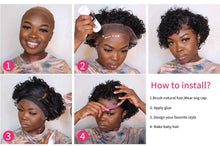 Load image into Gallery viewer, Short Curly Human Hair Wigs Pixie Cut Wigs Lace Front Wigs for Women Remy Hair Wig for Women Pre Plucked with Baby Hair Wigs For Black Women Gifts for Girlfriends