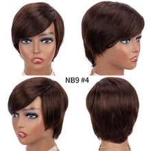 Load image into Gallery viewer, Short Pixie Cut Wig Human Hair Wigs Straight Bob Wigs With Bangs Full Machine Human Hair Wig for Black Women Black & Ombre Wigs For Black Women Gifts for Girlfriends