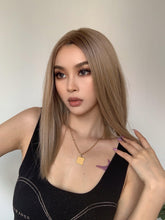 Load image into Gallery viewer, Short Straight Lace Front Synthetic Wigs Blonde Shoulder Length Natural Wigs Daily Cosplay Party Wigs for Women Wigs For Black Women Wigs For Cosplay