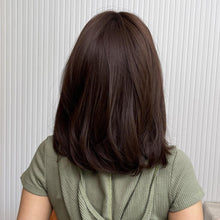Load image into Gallery viewer, Short Straight Ombre Black Brown Synthetic Wigs with Bangs for Women Bob Wig Heat Resistant Lolita Cosplay Daily Wigs For Black Women Cosplay Wigs For Women