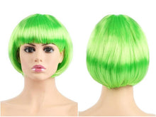 Load image into Gallery viewer, Short Straight Synthetic Blonde Pink Red Black Brown Blue 10" Bob Wigs with Bangs for Women Halloween Cosplay Party For Black Women Gifts for Girlfriends