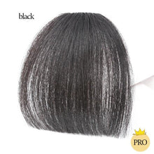 Load image into Gallery viewer, Short Synthetic Bangs Heat Resistant Hairpieces Hair Women Natural Short Fake Hair Air Bangs Hair Clips For Extensions Natural Flat Neat Bangs With Temples For Women One Piece Hairpiece