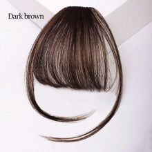 Load image into Gallery viewer, Short Synthetic Bangs Heat Resistant Hairpieces Hair Women Natural Short Fake Hair Air Bangs Hair Clips For Extensions Natural Flat Neat Bangs With Temples For Women One Piece Hairpiece