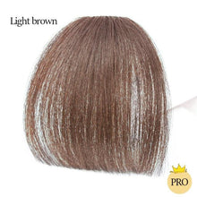 Load image into Gallery viewer, Short Synthetic Bangs Heat Resistant Hairpieces Hair Women Natural Short Fake Hair Air Bangs Hair Clips For Extensions Natural Flat Neat Bangs With Temples For Women One Piece Hairpiece