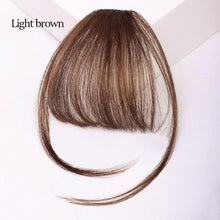 Load image into Gallery viewer, Short Synthetic Bangs Heat Resistant Hairpieces Hair Women Natural Short Fake Hair Air Bangs Hair Clips For Extensions Natural Flat Neat Bangs With Temples For Women One Piece Hairpiece