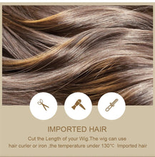 Load image into Gallery viewer, Short Synthetic Straight Bob Wig with Side Fringe Mixed Brown Color Natural Hairline Heat Resistant Party Wigs For Black Women Cosplay Wigs For Women