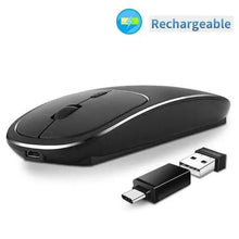 Load image into Gallery viewer, Silent White Slim 2.4G Wireless Rechargeable USB Portable Mouse Ultra Thin 1600DPI Noiseless Ergonomic Mice For Laptop