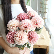 Load image into Gallery viewer, Silk Flower Arrangements Bunch Artificial Flower Bouquet Ball Fake Flowers Home Widding Decoration Valentines Day Gifts