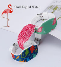 Load image into Gallery viewer, Simple Cartoon Digital Watches For Kids Student LED Display Cute Design Children Girls LED Digital Waterproof Electronic Clock Kids Student Flamingo Digital Sport Watch For Boys Girls Kid