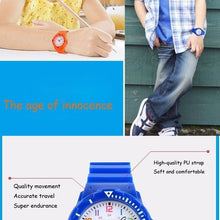 Load image into Gallery viewer, Simple Casual Kids Watches 5bar Waterproof Quartz Wristwatches Kids Clock Analog Watch Waterproof Time Teaching Boys Girls Watch Soft Band Learning Time Wrist Watch