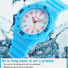 Load image into Gallery viewer, Simple Casual Kids Watches 5bar Waterproof Quartz Wristwatches Kids Clock Analog Watch Waterproof Time Teaching Boys Girls Watch Soft Band Learning Time Wrist Watch
