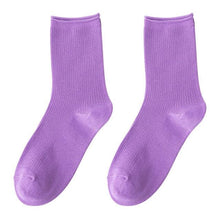 Load image into Gallery viewer, Simple Colorful Solid Color Socks Girls Candy Color Fashion Socks Spring And Autumn 100% Cotton Socks Female Socks Crew Socks Running Socks For Men And Women