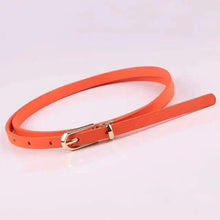 Load image into Gallery viewer, Simple Cute Leather Belts Candy Color Thin Skinny Waistband Classic Adjustable Fashion Women Belts