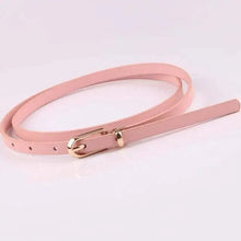 Load image into Gallery viewer, Simple Cute Leather Belts Candy Color Thin Skinny Waistband Classic Adjustable Fashion Women Belts