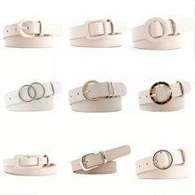 Load image into Gallery viewer, Simple Double Round Buckle PU Leather Waist Strap Vintage Design Double O-Ring Buckle Women Leather Belt For Jeans And Dresses