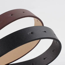 Load image into Gallery viewer, Simple Double Round Buckle PU Leather Waist Strap Vintage Design Double O-Ring Buckle Women Leather Belt For Jeans And Dresses