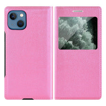 Load image into Gallery viewer, Simple Flip Ultra Thin Window Cover Leather Phone Case For iPhone 14 13 12 11 Pro Mini Luxury Leather Wallet Case Flip Cover Classic Simple iphone case