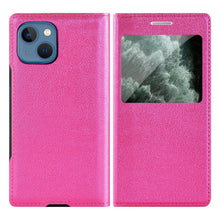 Load image into Gallery viewer, Simple Flip Ultra Thin Window Cover Leather Phone Case For iPhone 14 13 12 11 Pro Mini Luxury Leather Wallet Case Flip Cover Classic Simple iphone case
