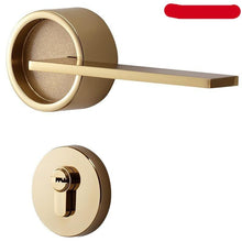 Load image into Gallery viewer, Simple Golden Split Lock Zinc Alloy Indoor Wooden Door Lock Magnetic Mute Bedroom Door Lock Universal Handle Lock Key Pin For Bedroom Bathroom Interior Privacy Door