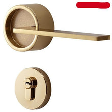 Load image into Gallery viewer, Simple Golden Split Lock Zinc Alloy Indoor Wooden Door Lock Magnetic Mute Bedroom Door Lock Universal Handle Lock Key Pin For Bedroom Bathroom Interior Privacy Door