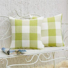 Load image into Gallery viewer, Simple Plaid Linen Pillow Case Invisible Zipper Household Hugging Pillow Case Decorative Retro Plaids Linen Throw Pillow Covers Soft Soild Decorative Cushion Case For Sofa Bedroom Pillow Case 45x4CM