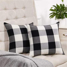 Load image into Gallery viewer, Simple Plaid Linen Pillow Case Invisible Zipper Household Hugging Pillow Case Decorative Retro Plaids Linen Throw Pillow Covers Soft Soild Decorative Cushion Case For Sofa Bedroom Pillow Case 45x4CM