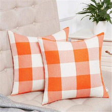 Load image into Gallery viewer, Simple Plaid Linen Pillow Case Invisible Zipper Household Hugging Pillow Case Decorative Retro Plaids Linen Throw Pillow Covers Soft Soild Decorative Cushion Case For Sofa Bedroom Pillow Case 45x4CM