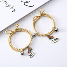 Load image into Gallery viewer, Simple Rainbow Magnet Attract Couple Bracelet Rainbow Bell Pendant Friendship Jewelry Adjustable Braided Rope Bangle Couple Bracelets Magnetic Matching Bracelets Jewelry Gifts For Couples Bestfriend