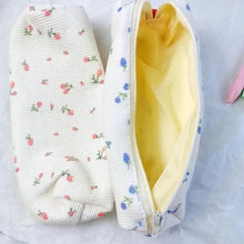 Load image into Gallery viewer, Simple Small Flowers White Fresh Style Pencil Bag Students Pencil Cases Unique Makeup Lightweight Cosmetic Bag Pouch