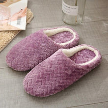 Load image into Gallery viewer, Simple Solid Soft Plush Slippers For Men And Women Winter Warm Indoor Non-slip Slippers Shoes Comfortable Memory Foam Slippers For Women's And Men's Casual House Shoes