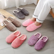 Load image into Gallery viewer, Simple Solid Soft Plush Slippers For Men And Women Winter Warm Indoor Non-slip Slippers Shoes Comfortable Memory Foam Slippers For Women's And Men's Casual House Shoes