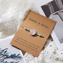 Load image into Gallery viewer, Simple Stone Charm Bracelet Colorful Black Red String Braided Couple Bracelets Wish Card Jewelry Handmade Woven Thread Rope String Nature Stone Beads Charm Bracelet Cuff Bangles With Message Card 18-30cm