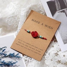 Load image into Gallery viewer, Simple Stone Charm Bracelet Colorful Black Red String Braided Couple Bracelets Wish Card Jewelry Handmade Woven Thread Rope String Nature Stone Beads Charm Bracelet Cuff Bangles With Message Card 18-30cm