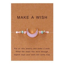 Load image into Gallery viewer, Simple Stone Charm Bracelet Colorful Black Red String Braided Couple Bracelets Wish Card Jewelry Handmade Woven Thread Rope String Nature Stone Beads Charm Bracelet Cuff Bangles With Message Card 18-30cm