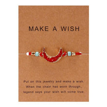 Load image into Gallery viewer, Simple Stone Charm Bracelet Colorful Black Red String Braided Couple Bracelets Wish Card Jewelry Handmade Woven Thread Rope String Nature Stone Beads Charm Bracelet Cuff Bangles With Message Card 18-30cm