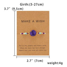 Load image into Gallery viewer, Simple Stone Charm Bracelet Colorful Black Red String Braided Couple Bracelets Wish Card Jewelry Handmade Woven Thread Rope String Nature Stone Beads Charm Bracelet Cuff Bangles With Message Card 18-30cm
