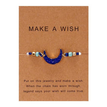 Load image into Gallery viewer, Simple Stone Charm Bracelet Colorful Black Red String Braided Couple Bracelets Wish Card Jewelry Handmade Woven Thread Rope String Nature Stone Beads Charm Bracelet Cuff Bangles With Message Card 18-30cm