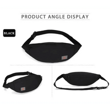 Load image into Gallery viewer, Simple Style Fanny Pack for Running Cycling Workout Men Women Waist Pouch Bag Black Classic Women Belt Bag Pouch For Money Phone Black Bum Hip Bag